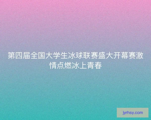 第四届全国大学生冰球联赛盛大开幕赛激情点燃冰上青春